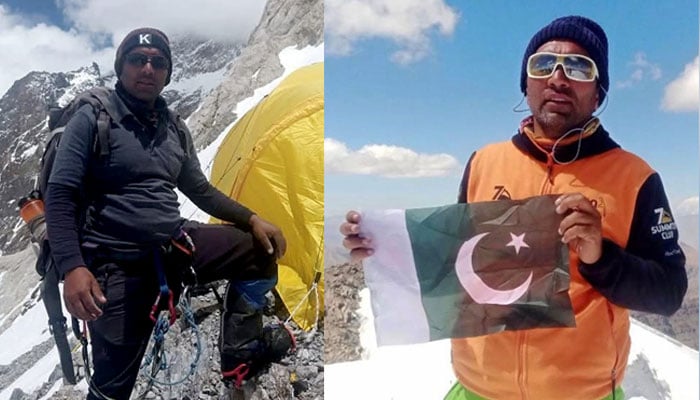 A combination of images showing Pakistani mountaineer Iftikhar Hussain Sadpara. — Reporter
